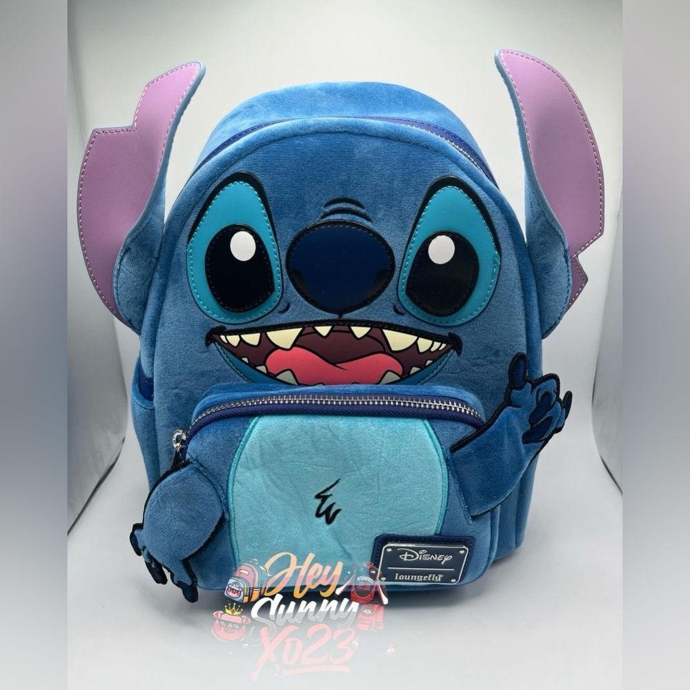 Loungefly Disney Lilo & Stitch Figural Fuzzy Stitch Mini Backpack